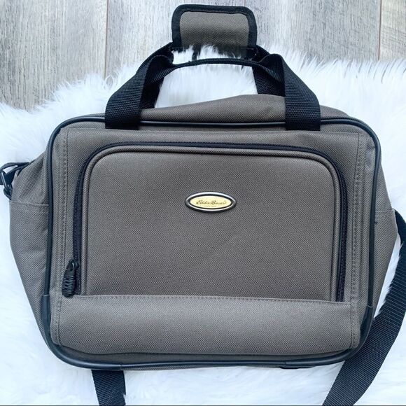 Eddie Bauer Men’s Travel Laptop Carryon Shoulder Bag Olive Green - Picture 2 of 12